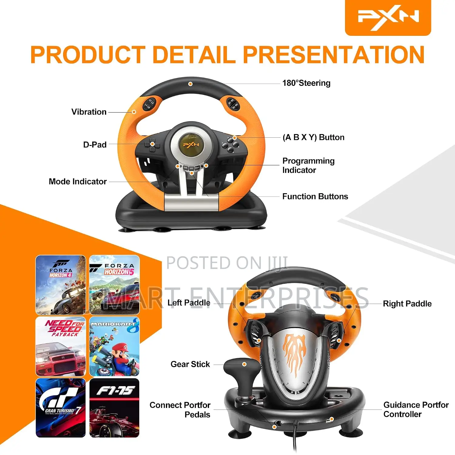 PC Universal USB Car Racing With Pedal for PS4, PC, PS3,Xbox Series
