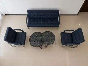 Modern Leather Office Waiting Sofa Set With Coffee Tables