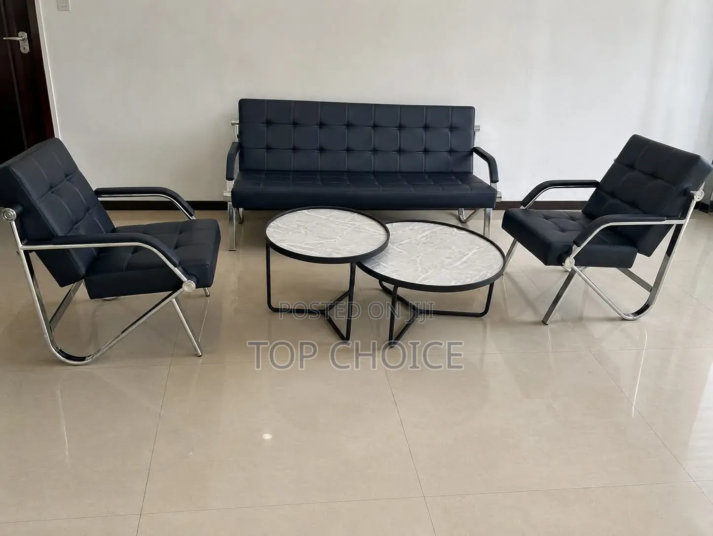 Executive Office Sofa Set – 3 Seater & 2 Single Chairs