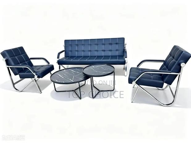 Modern Leather Office Waiting Sofa Set With Coffee Tables