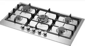 Hisense 86cm Built-in Gas Hob -Black Stainless Steel Panel