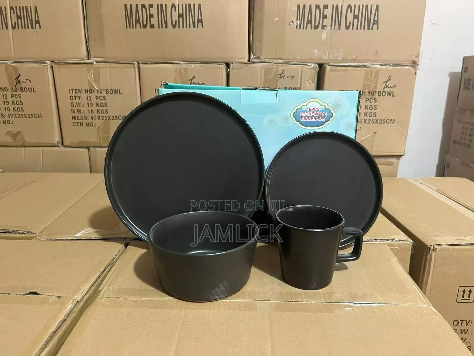 Matte Black Dinner Set – 16pcs & 24pcs - Cv