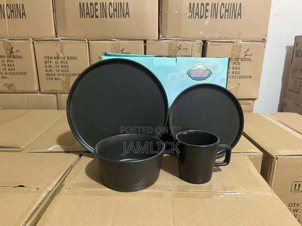 Matte Black Dinner Set – 16pcs & 24pcs - Cv