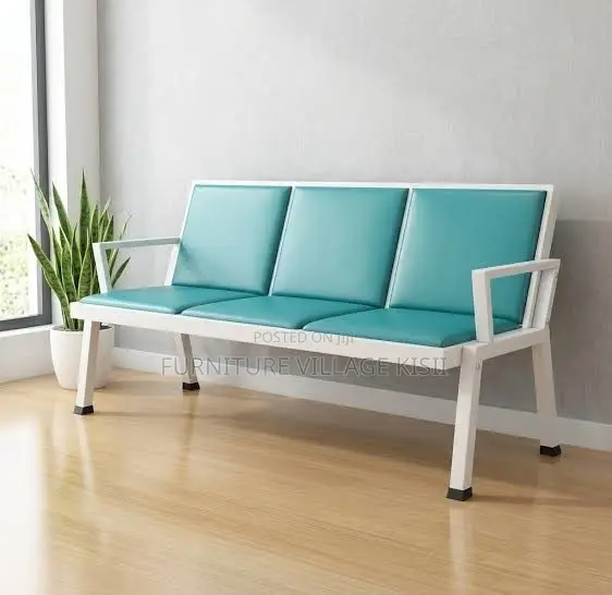 Office Bench; 3-Link Padded Reception Waiting Bench