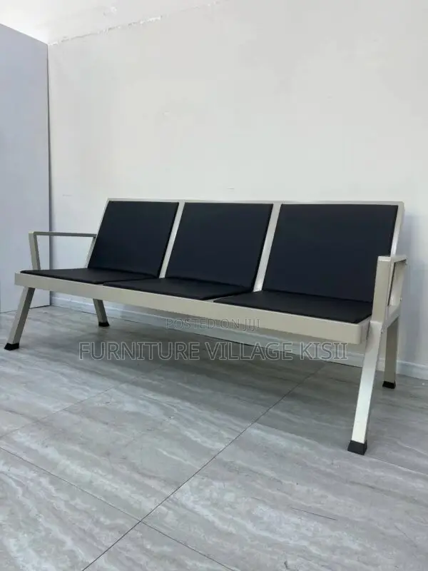 Office Bench; 3-Link Padded Reception Waiting Bench
