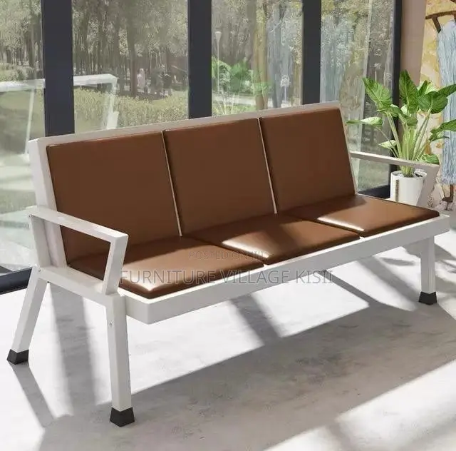 Office Bench; 3-Link Padded Reception Waiting Bench