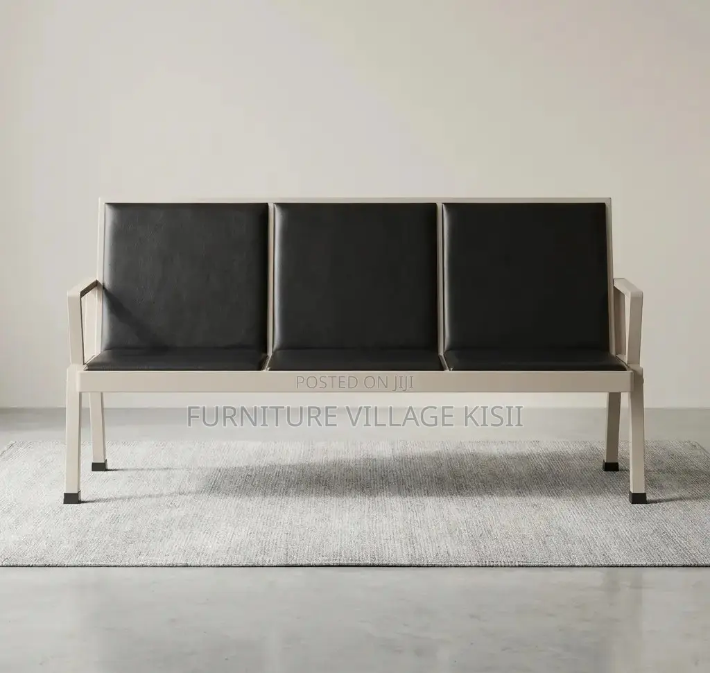 Office Bench; 3-Link Padded Reception Waiting Bench