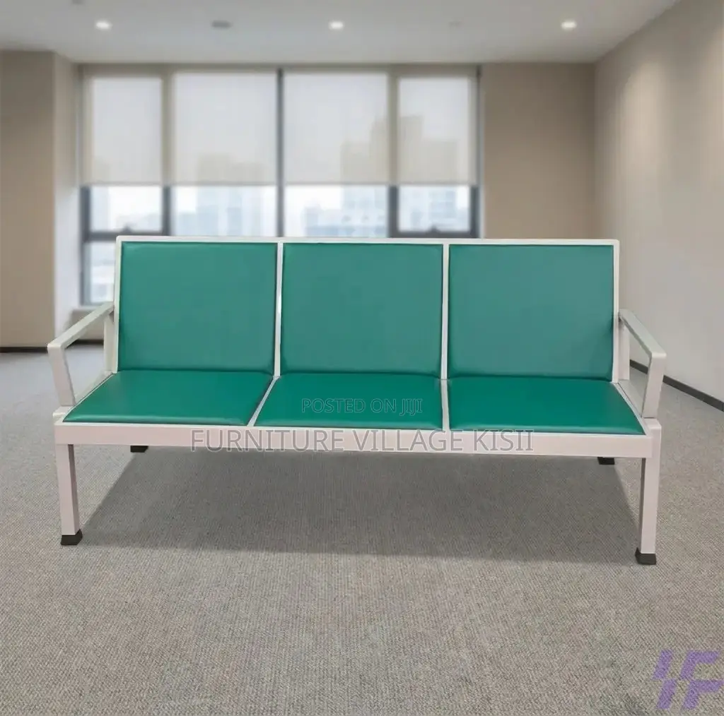 Office Bench; 3-Link Padded Reception Waiting Bench