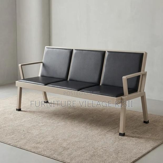 Office Bench; 3-Link Padded Reception Waiting Bench - thumbnail 2