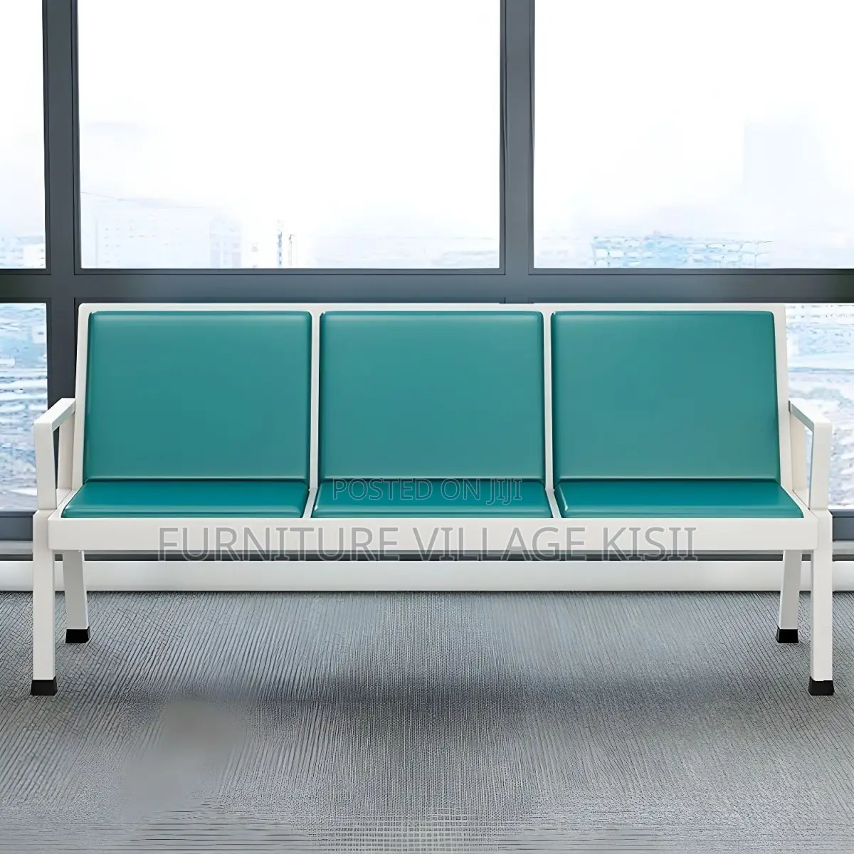 Office Bench; 3-Link Padded Reception Waiting Bench