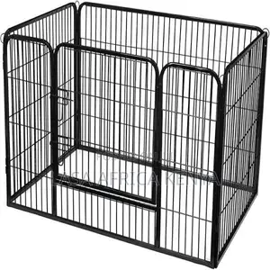 Portable Steel Foldable Pet Playpen Black Panels