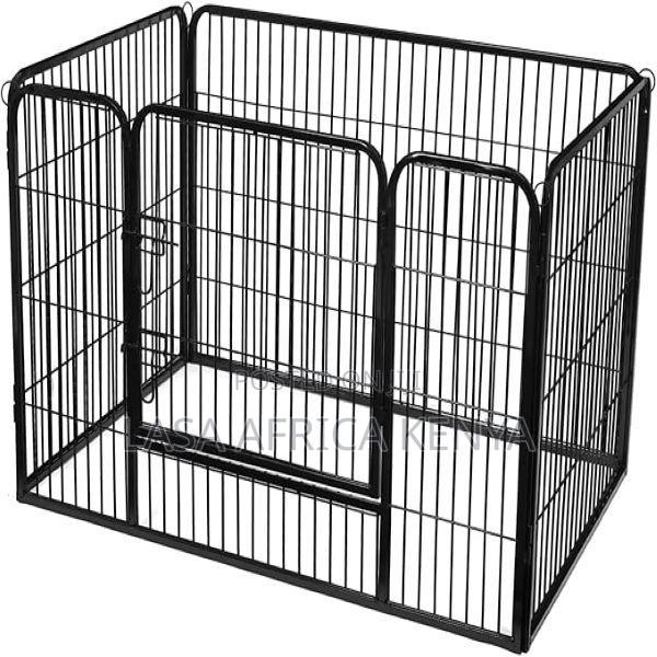 Portable Steel Foldable Pet Playpen Black Panels