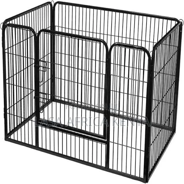 Portable Steel Foldable Pet Playpen Black Panels