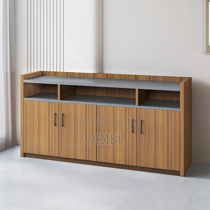 Office Credenza : 4-Door Wooden Office Filing Storage Credenza Cabinet