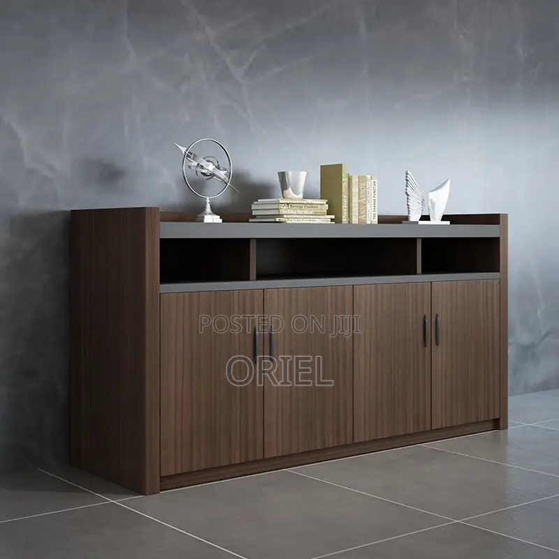Office Credenza : 4-Door Wooden Office Filing Storage Credenza Cabinet