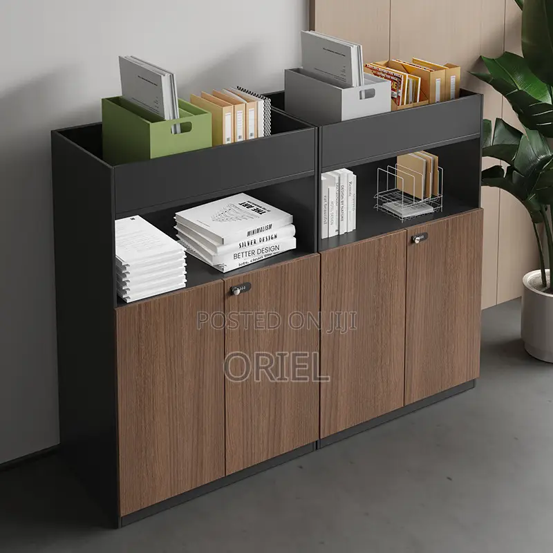 Office Credenza : 4-Door Wooden Office Filing Storage Credenza Cabinet