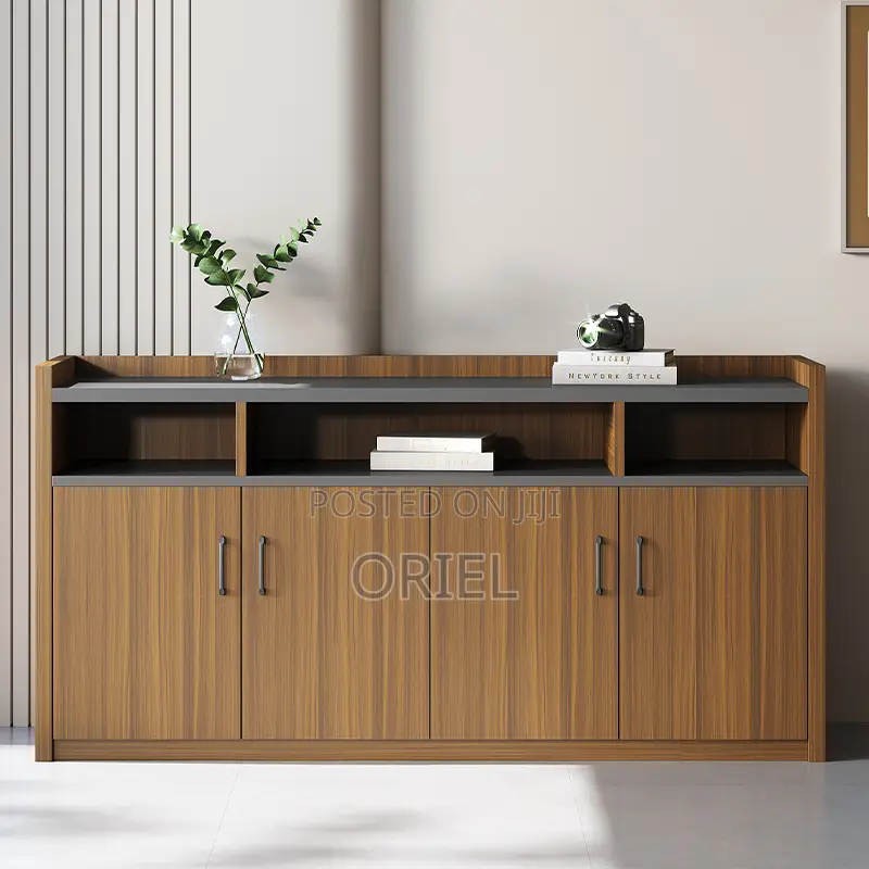 Office Credenza : 4-Door Wooden Office Filing Storage Credenza Cabinet