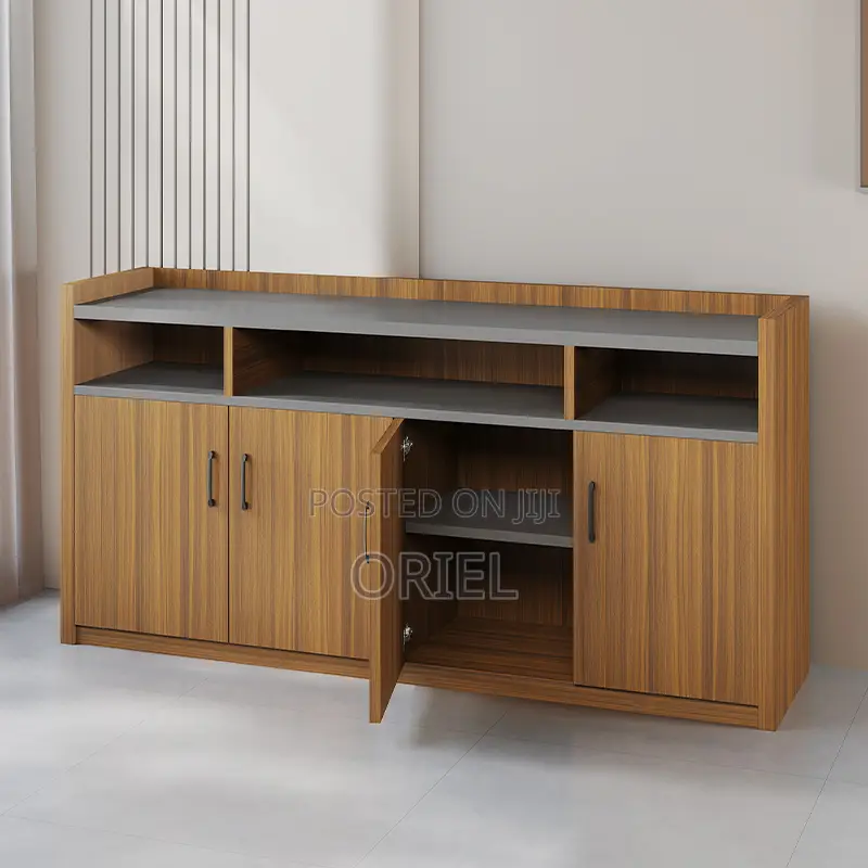Office Credenza : 4-Door Wooden Office Filing Storage Credenza Cabinet