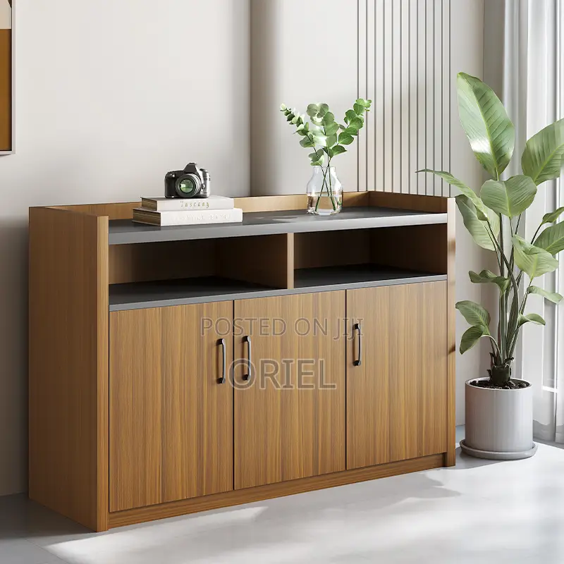 Office Credenza : 4-Door Wooden Office Filing Storage Credenza Cabinet