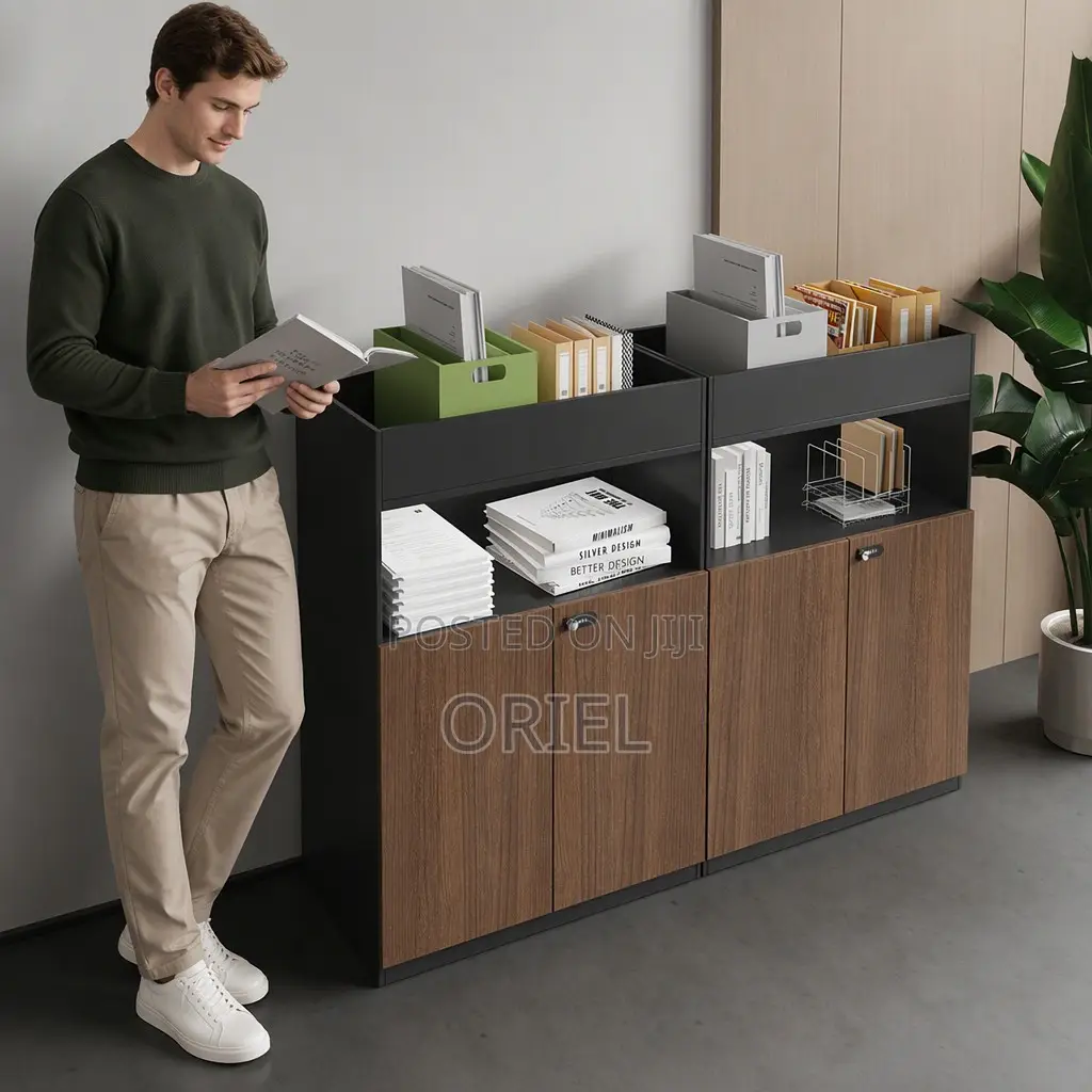 Office Credenza : 4-Door Wooden Office Filing Storage Credenza Cabinet