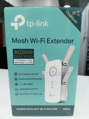 The TP-Link RE650 AC2600 Dual Band Mesh Wi-Fi Range Extender - White