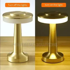 Premium Table Dumbell Lamp-Gold Colour