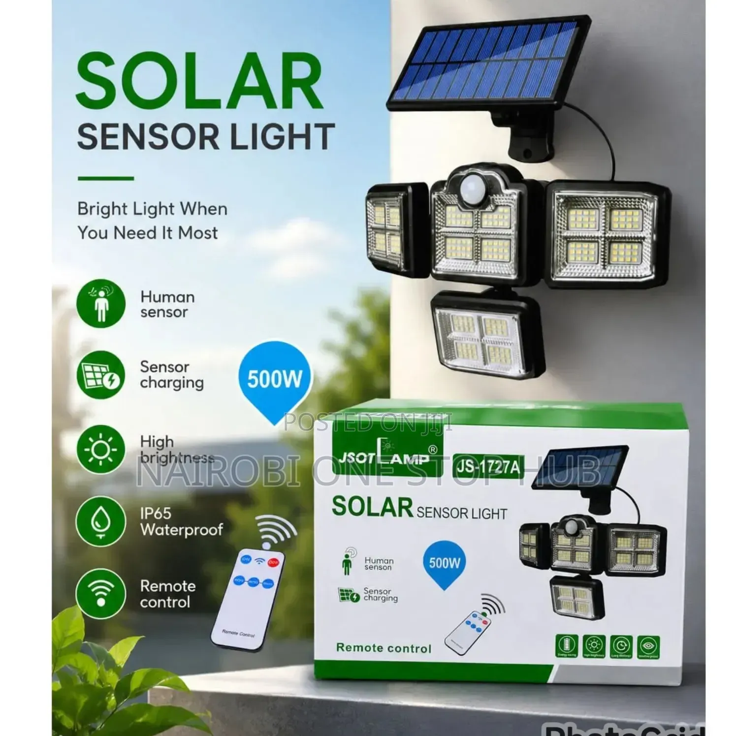 500Watts Four Head Solar Sensor Light