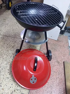 17" Kettle Trolley BBQ Charcoal Grill-Portable Outdoor Grill