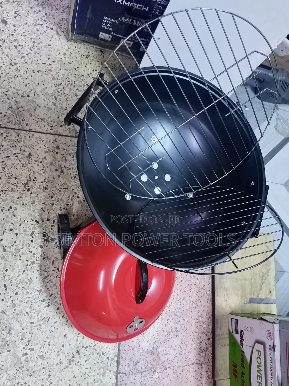 17" Kettle Trolley BBQ Charcoal Grill-Portable Outdoor Grill