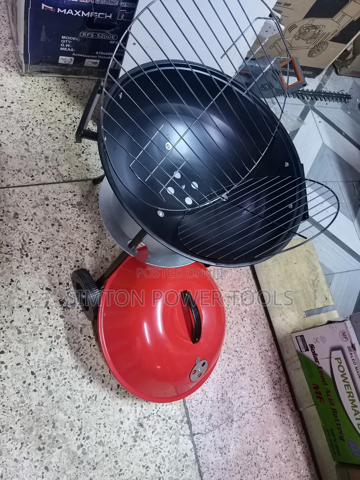 17" Kettle Trolley BBQ Charcoal Grill-Portable Outdoor Grill....