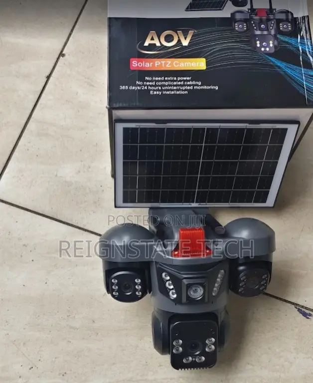 AOV THREE LENS 4G Simcard Solar Powered Rotating Camera With Audio