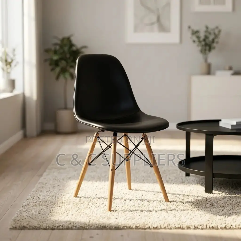 Plastic Armless Eames Dining Seat.