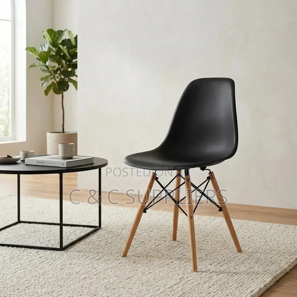 Plastic Armless Eames Dining Seat.