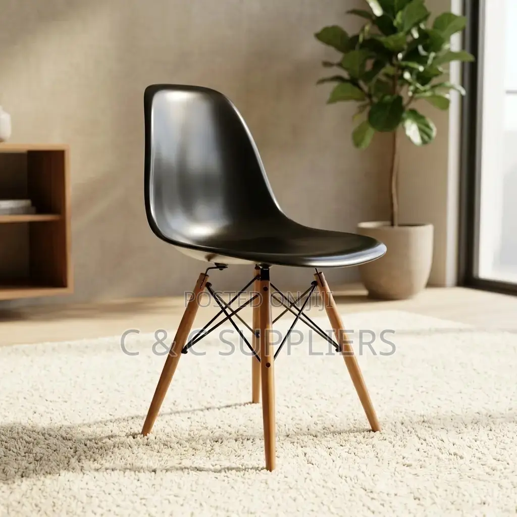 Plastic Armless Eames Dining Seat.