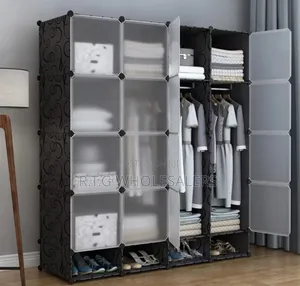 Portable 4‐Column Plastic Wardrobe – Multi‐Color Choice