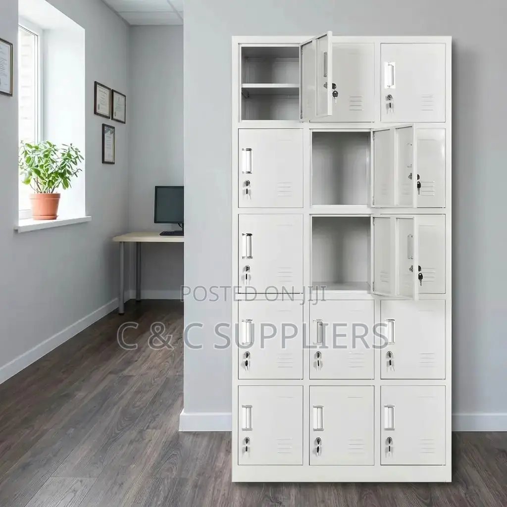 15-Locker Metallic Gym Changing Locker Cabinet.