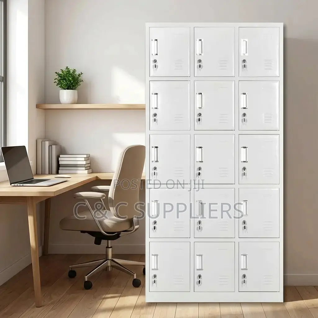 15-Locker Metallic Gym Changing Locker Cabinet.