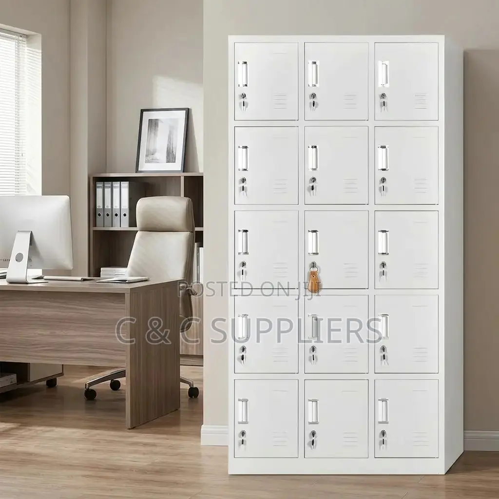 15-Locker Metallic Gym Changing Locker Cabinet.