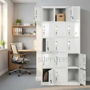 15-Locker Metallic Gym Changing Locker Cabinet.