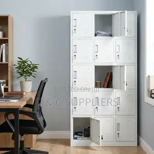 15-Locker Metallic Gym Changing Locker Cabinet.