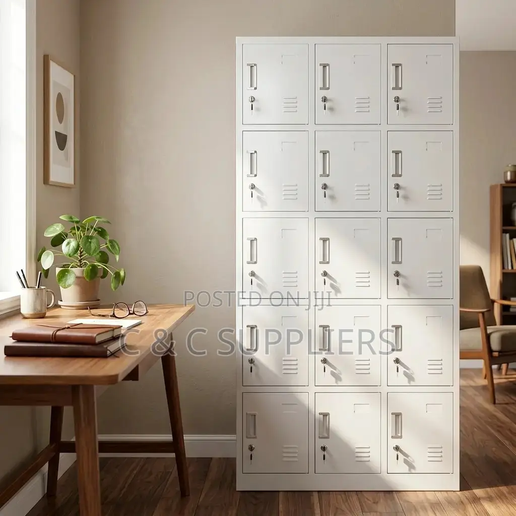 15-Locker Metallic Gym Changing Locker Cabinet.