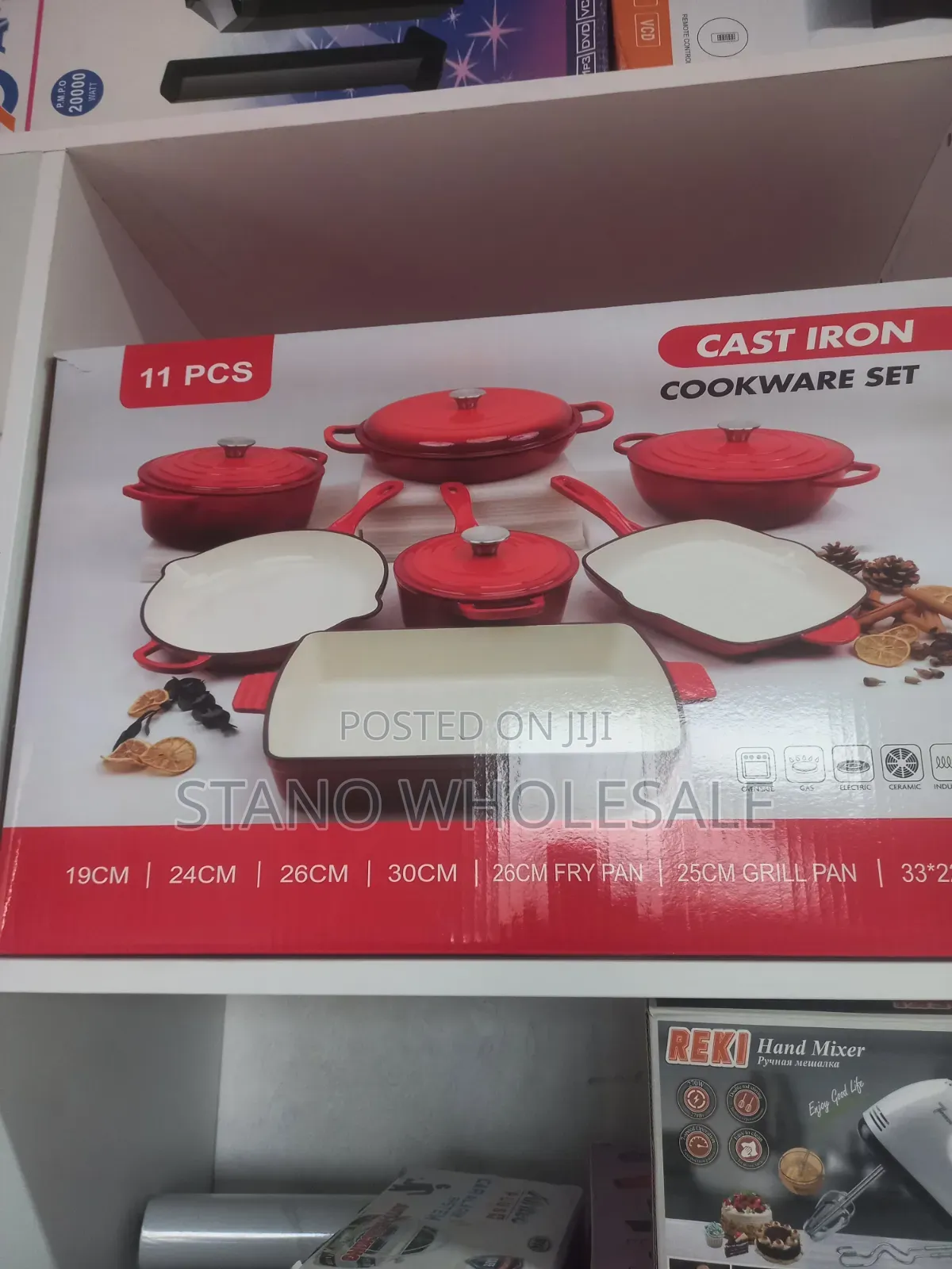 11pcs Enamel Iron Cast Cookware