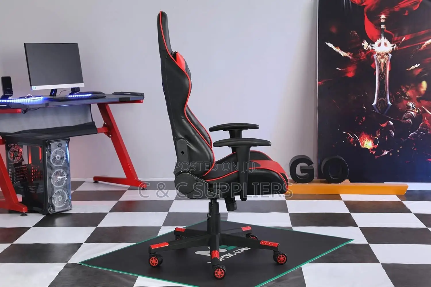 Leather High Back Gamer Chair.