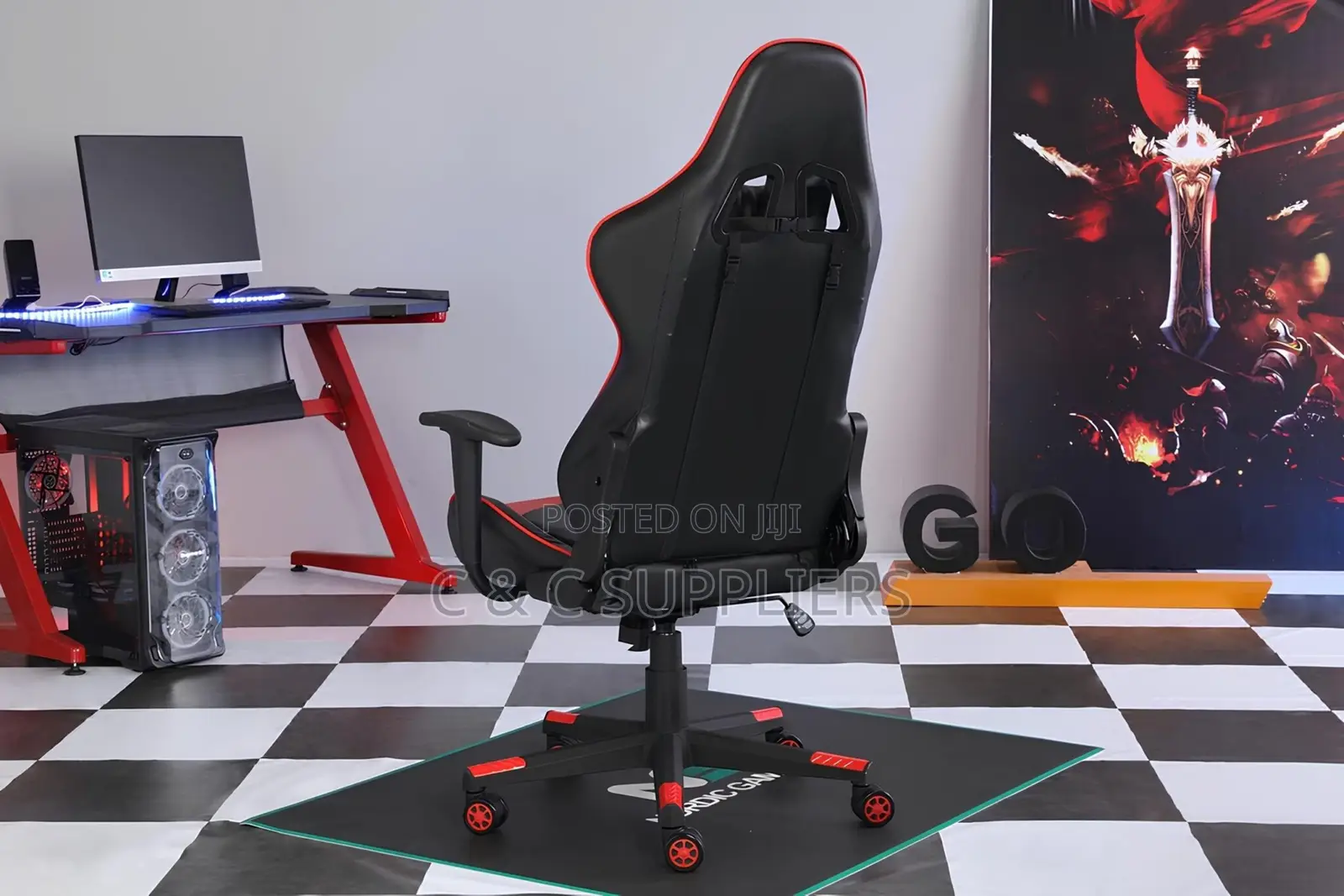 Leather High Back Gamer Chair.