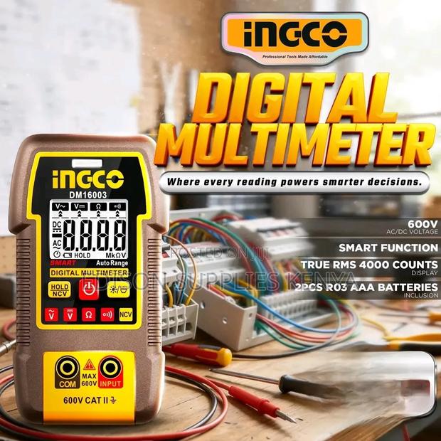 INGCO Digital Multimeter 600V, CAT. II, Smart Auto Range Multimeter - main view