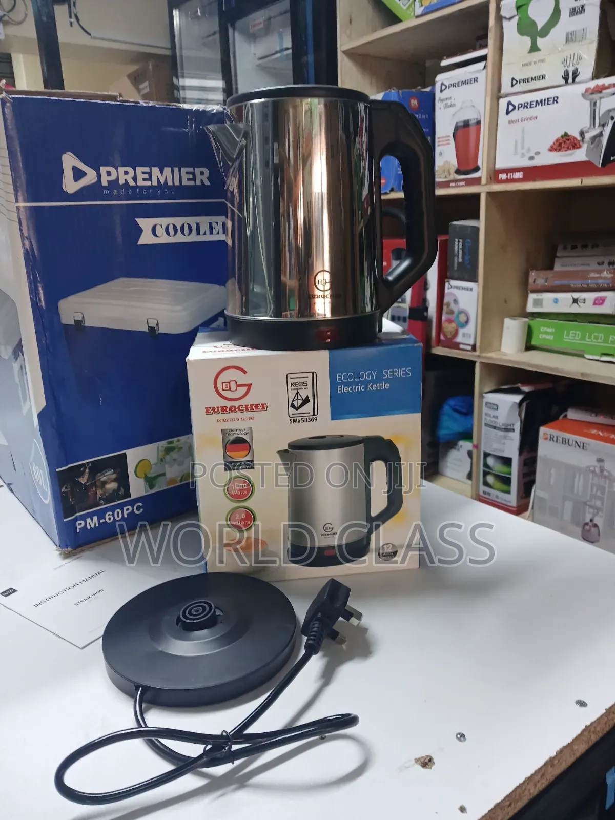 Eurochef Ecology Series Stainless Steel Electric Kettle (2.0L, 1500W)