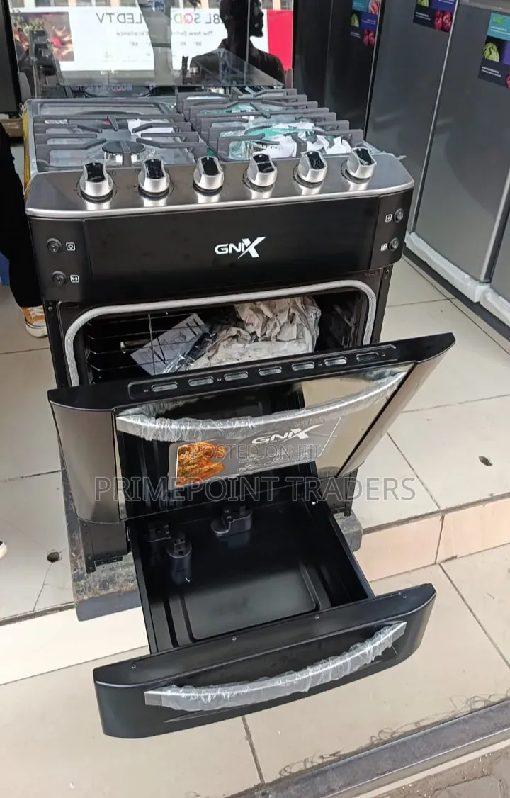 GNIX BLACK 60×60 Deluxe Cooker – Turbo Fan, Wok Burner & Safety Sensor