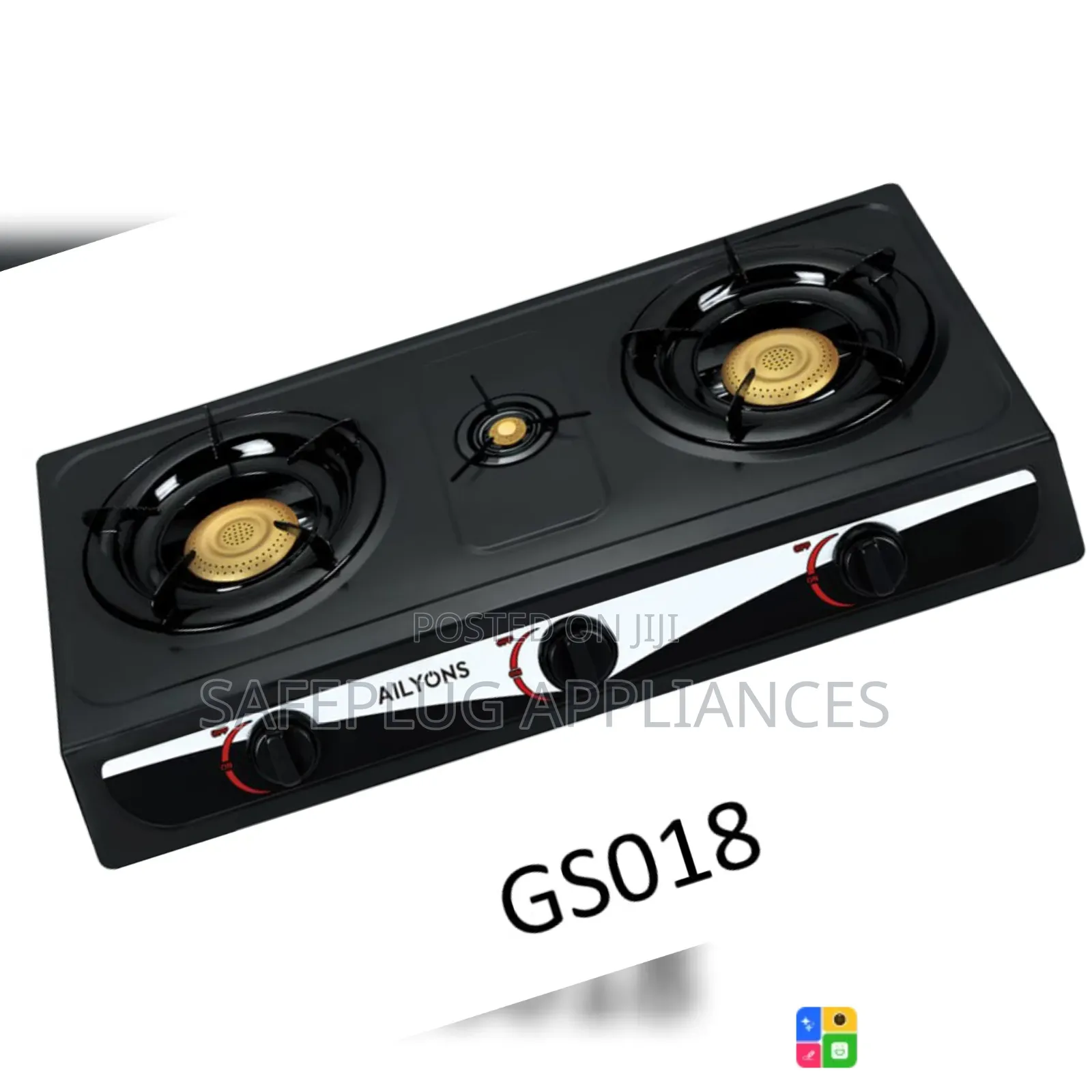 AILYONS 3-Burner Stainless Steel Gas Stove–Efficient Cooking Solution