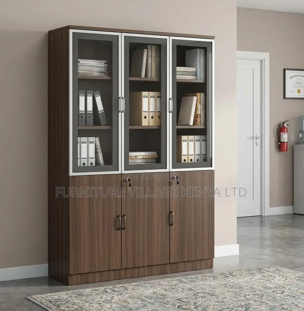 Office Cabinet; 3 Door Lockable Office Executive Storage Cabinet