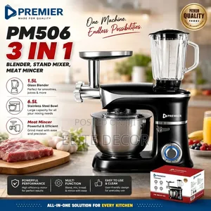 Premier PM506 3-in-1 Stand Mixer 6.5L + Blender + Meat Mincer